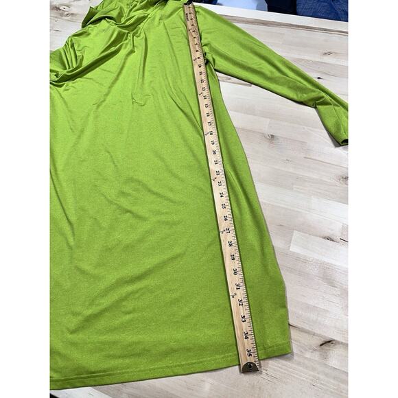 Mofiz Women Size M Lime Green Hooded Long Sleeve Golf Dress - Picture 6 of 7